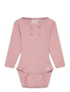 Body Ls Rib Bodies Long-sleeved Pink Minymo