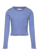 Slub Knit Top Ls Tops T-shirts Long-sleeved T-shirts Blue Tommy Hilfig...