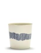 Coffee Cup 25Cl White-Stripes Blue Feast By Ottolenghi Set/4 Home Tabl...