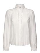 Nelliell Shirt Ls Tops Blouses Long-sleeved White Lollys Laundry