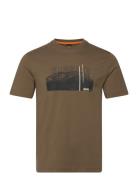 Te_Injungle Tops T-shirts Short-sleeved Khaki Green BOSS