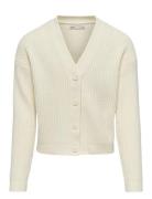 Kogmandy Ls Short Boxy Cardigan Knt Noos Tops Knitwear Cardigans Cream...