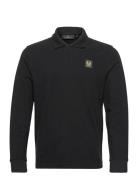 Belstaff Long Sleeved Polo Dark Ink Tops Polos Long-sleeved Black Bels...