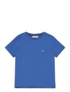 Shield Ss T-Shirt Tops T-shirts Short-sleeved Blue GANT