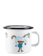 Enamel Mug 2,5Dl Pippi And The Horse Home Meal Time Cups & Mugs Cups W...