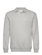 Jersey Split Neck W. Collar L/ Tops Sweat-shirts & Hoodies Sweat-shirt...