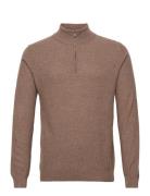 Gunvald Tops Knitwear Half Zip Jumpers Brown SIR Of Sweden