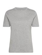 100% Cotton T-Shirt Tops T-shirts & Tops Short-sleeved Grey Mango