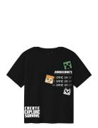 Nkmjafar Minecraft Nreg Ss Top Box Bfu Tops T-shirts Short-sleeved Bla...