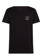 Hilfiger Stack Tee Tops T-shirts Short-sleeved Black Tommy Hilfiger