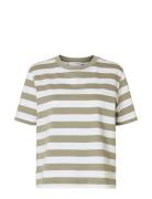 Slfessential Ss Striped Boxy Tee Noos Tops T-shirts & Tops Short-sleev...