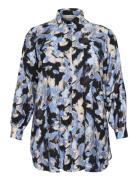 Kctoria Shirt Tunic Tops Shirts Long-sleeved Blue Kaffe Curve