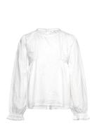 Embroidered Details Blouse Tops Blouses & Tunics White Mango