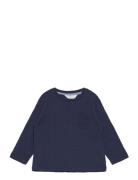 Patch Pocket T-Shirt Tops T-shirts Long-sleeved T-shirts Navy Mango