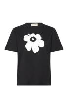 Erna Unikko Placement Tops T-shirts & Tops Short-sleeved Black Marimek...