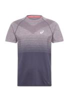 Seamless Ss Top Sport T-shirts Short-sleeved Grey Asics