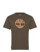 Camo Tree Logo Short Sleeve Tee Tops T-shirts Short-sleeved Khaki Gree...