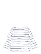 Striped Cotton T-Shirt Tops T-shirts Long-sleeved T-shirts White Mango