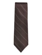 Solid Stripe Tie Slips Brown Michael Kors