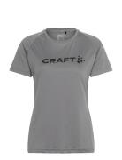 Core Essence Logo Tee W Sport T-shirts & Tops Short-sleeved Grey Craft