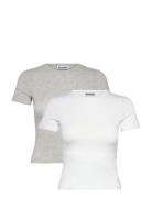 2-Pack Slim Fitted T-Shirt Tops T-shirts & Tops Short-sleeved White We...