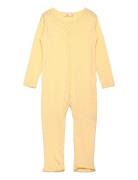 Pointelle Heart Full Body Langermet Bodysuit Yellow Copenhagen Colors