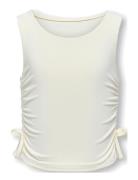 Kogea S/L Ruching Top Jrs Tops T-shirts Sleeveless Cream Kids Only