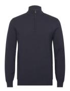 Half Zip Knit Tops Sweat-shirts & Hoodies Sweat-shirts Navy French Con...